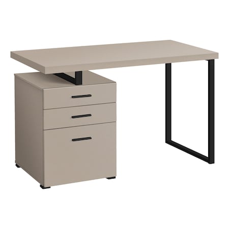 Monarch Specialties Computer Desk, Home Office, Laptop, Left, Right Set-up, Storage Drawers, 48"L, Work, Metal, Beige I 7644